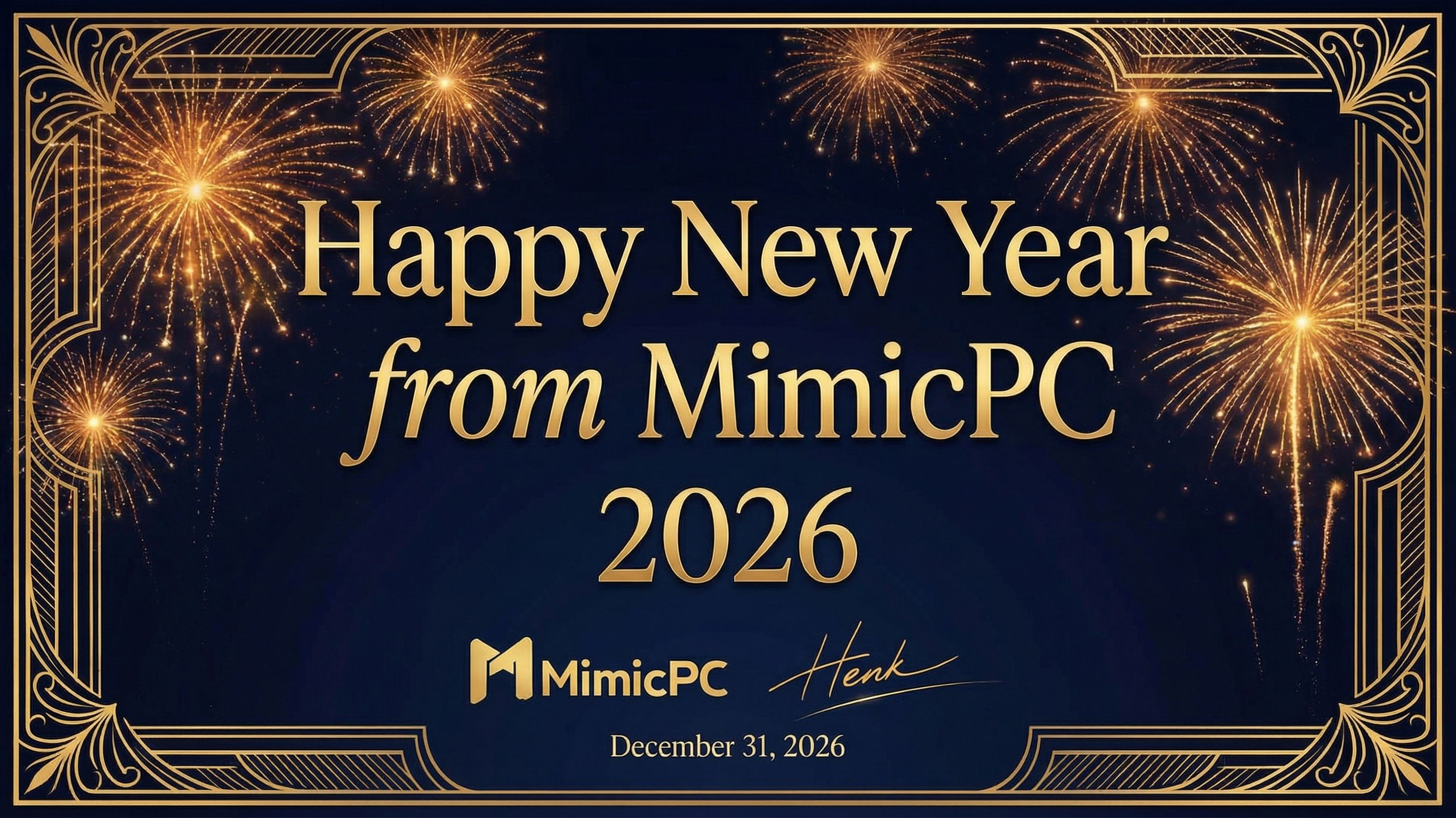 2026 Happy New Year from MimicPC Banner Image
