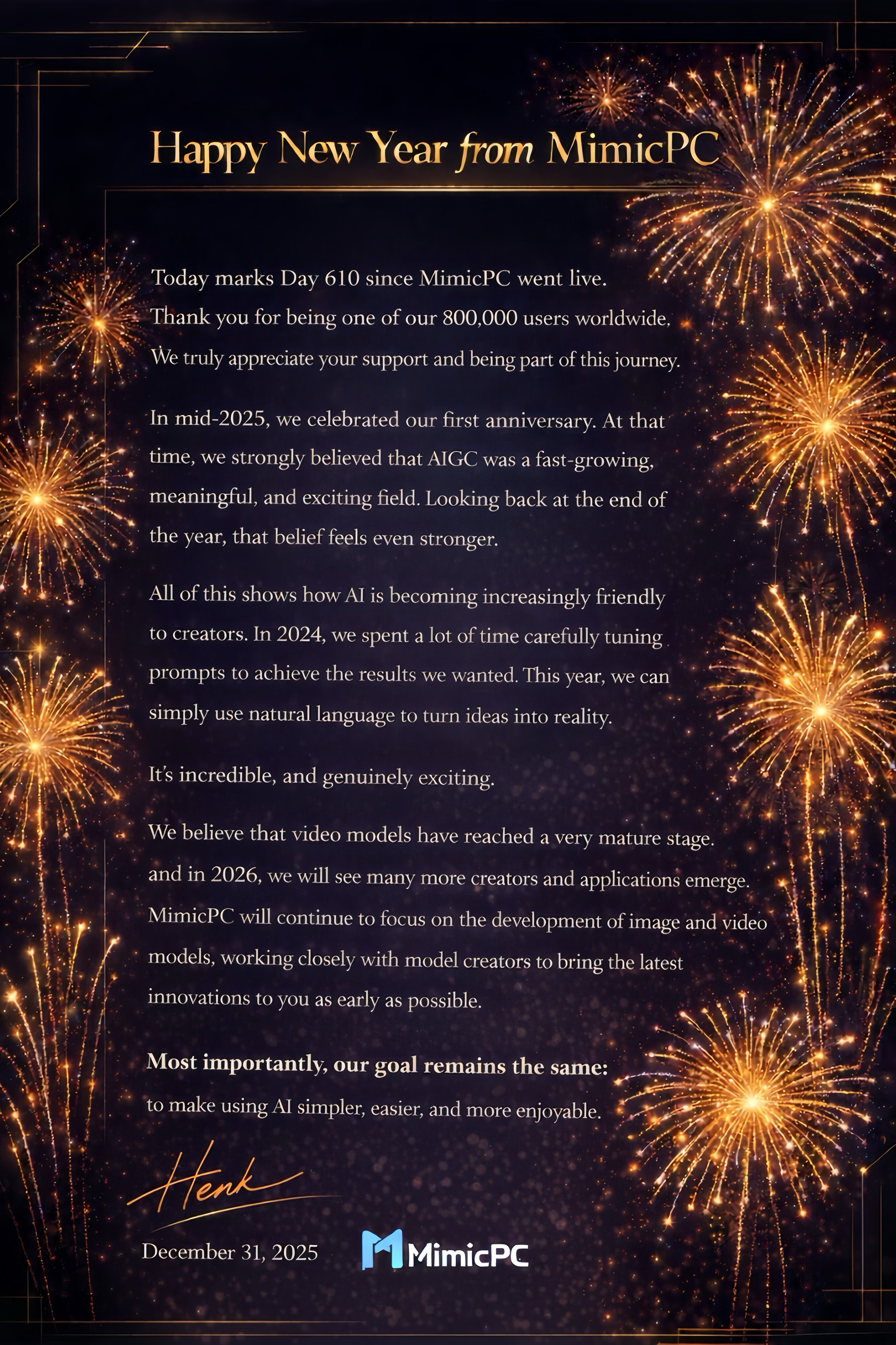 2026 happy new year from MimicPC