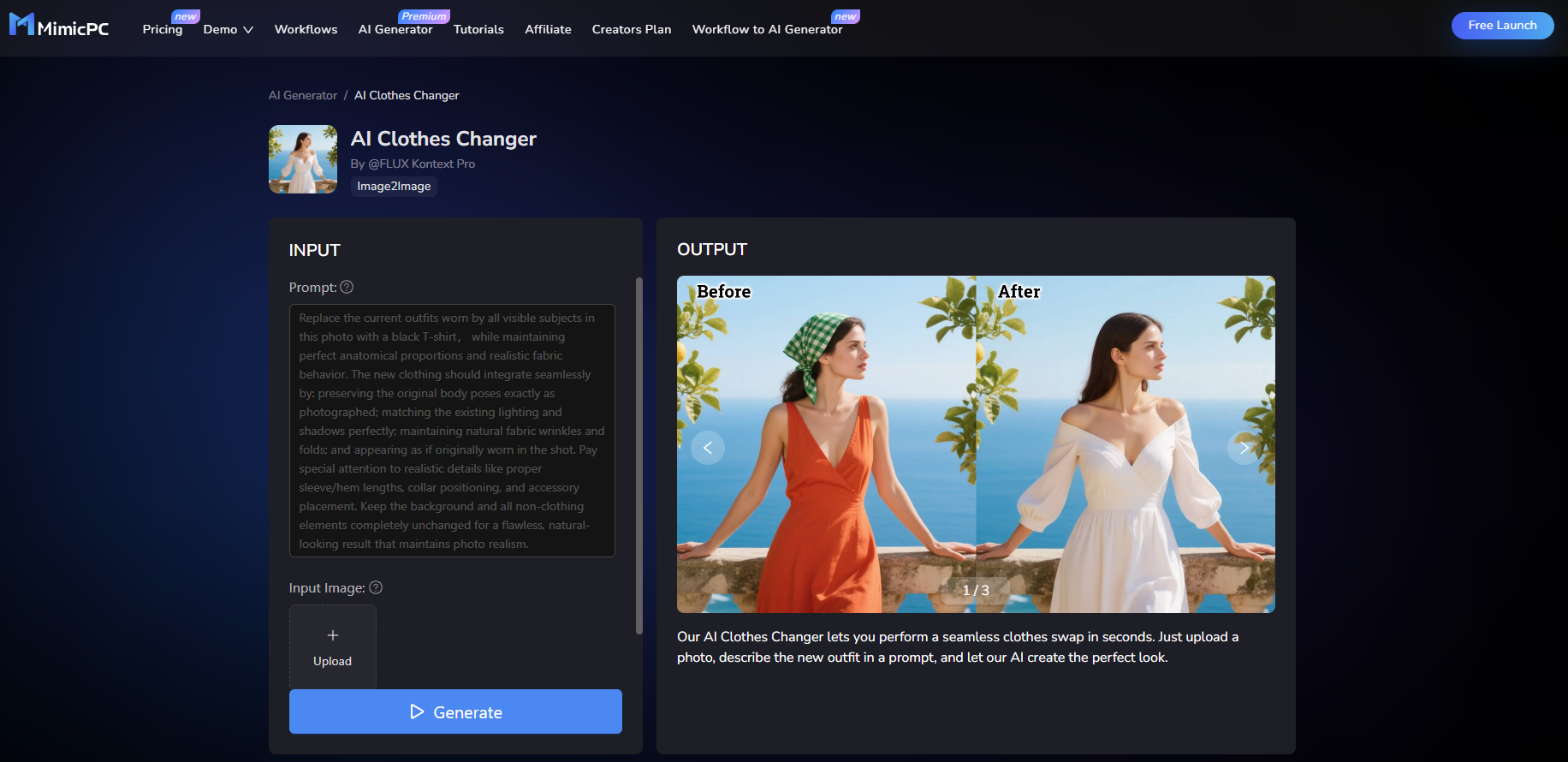 MimicPC AI clothes changer is the best clothing swap tool