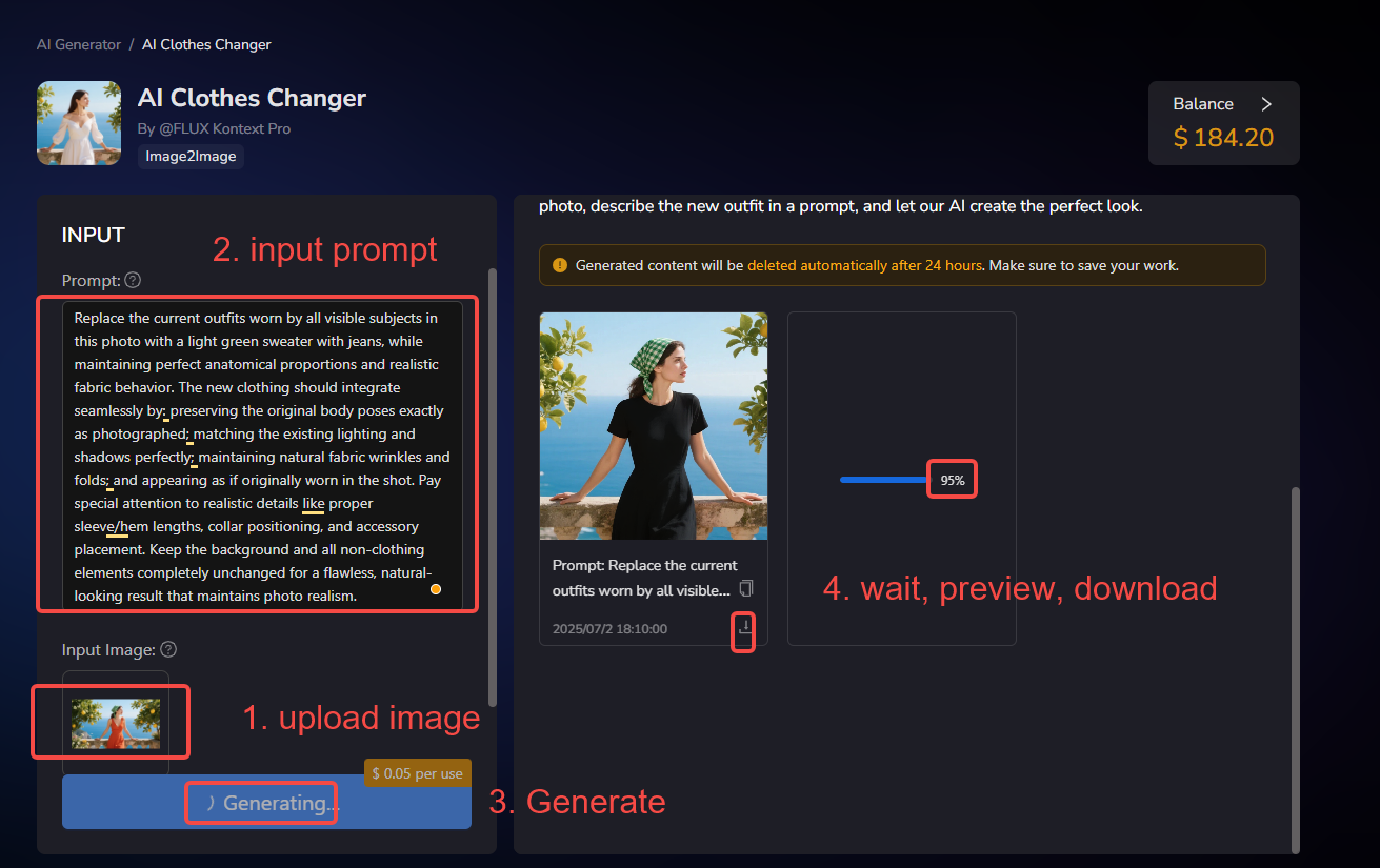 MimicPC AI clothes changer