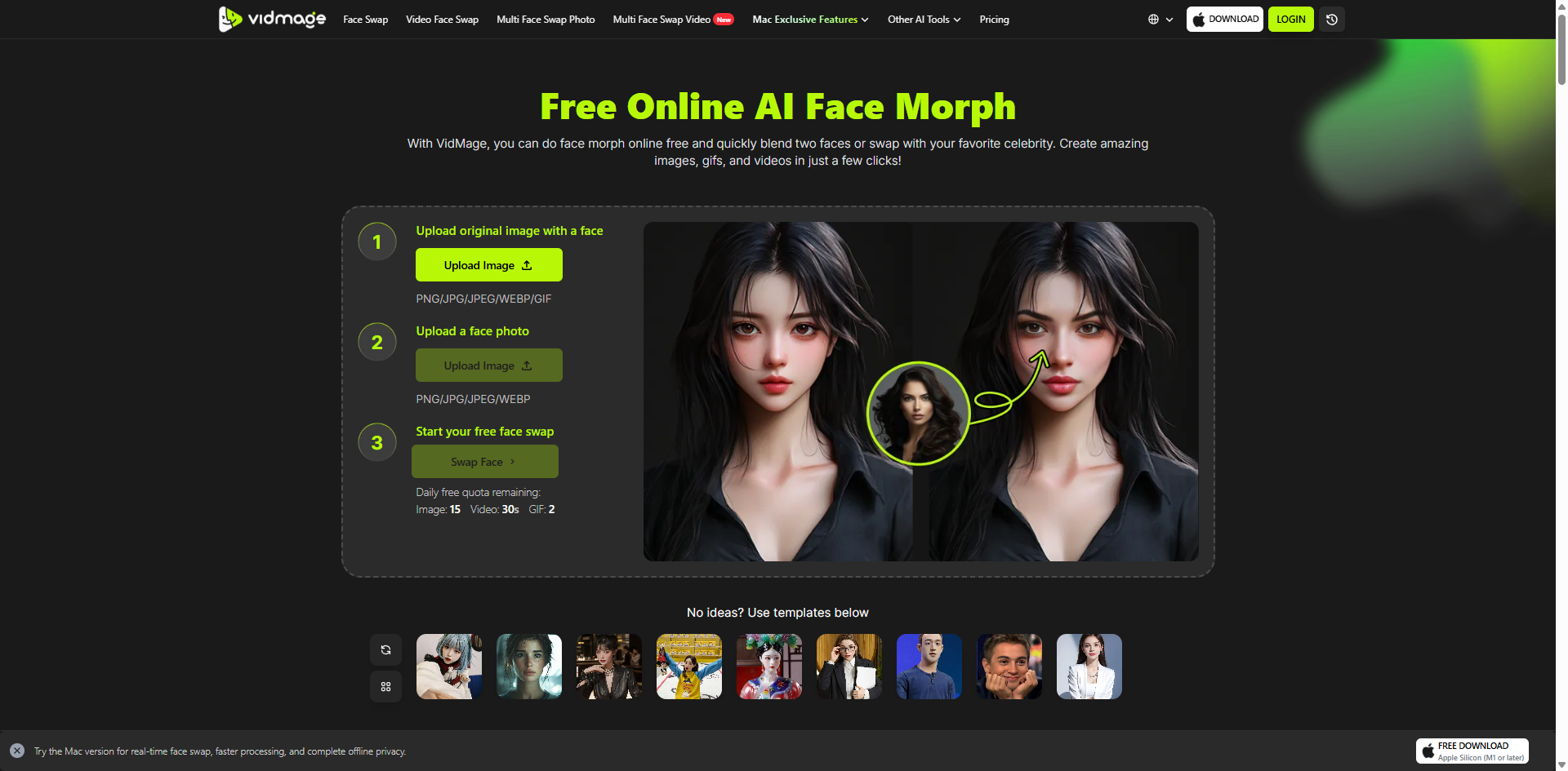 morph two faces