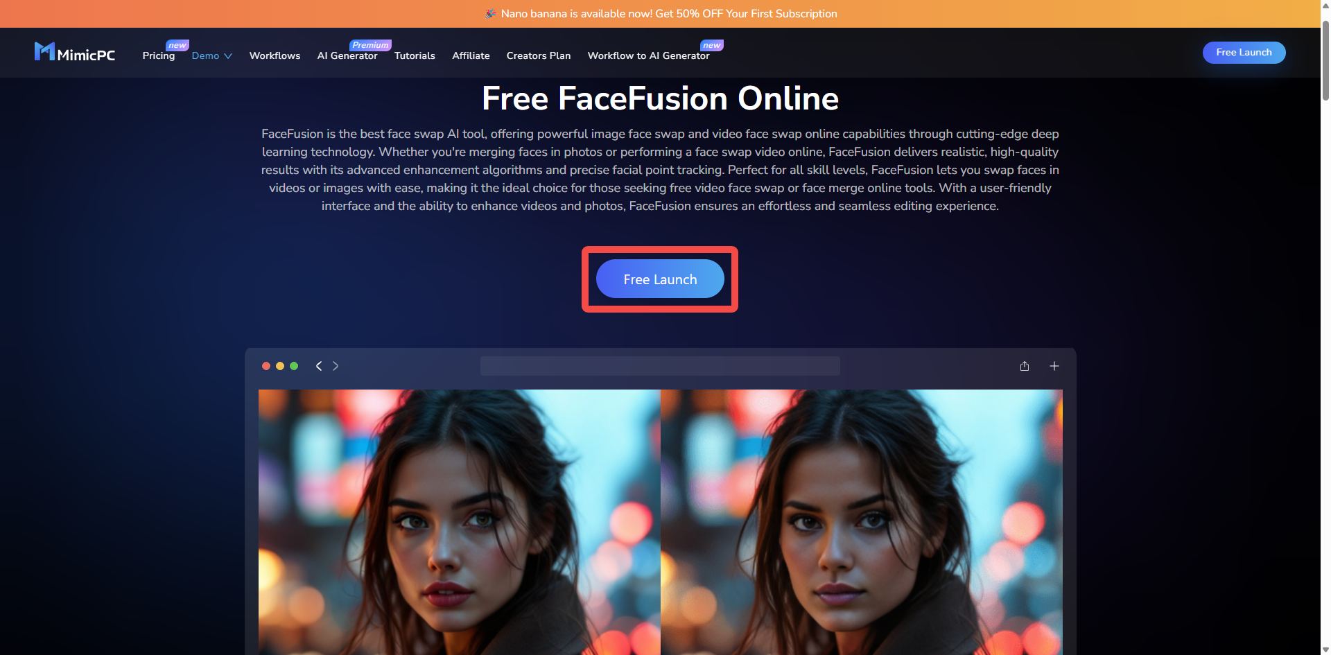 FaceFusion face morph and face swap