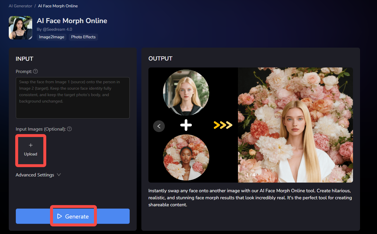 mimicpc ai face morph online