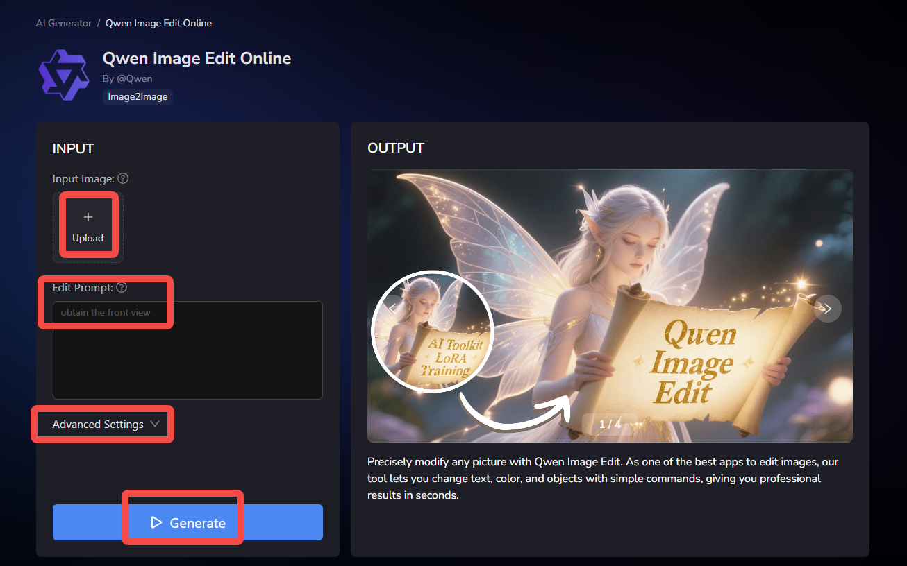 use qwen image edit online via MimicPC